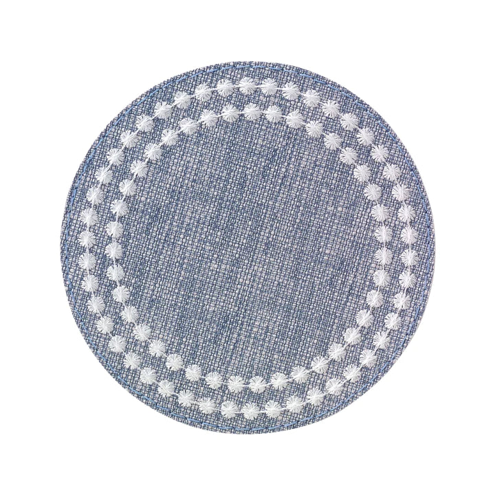 Set of 4 Coasters Pearls Design Bluebell & White by Bodrum