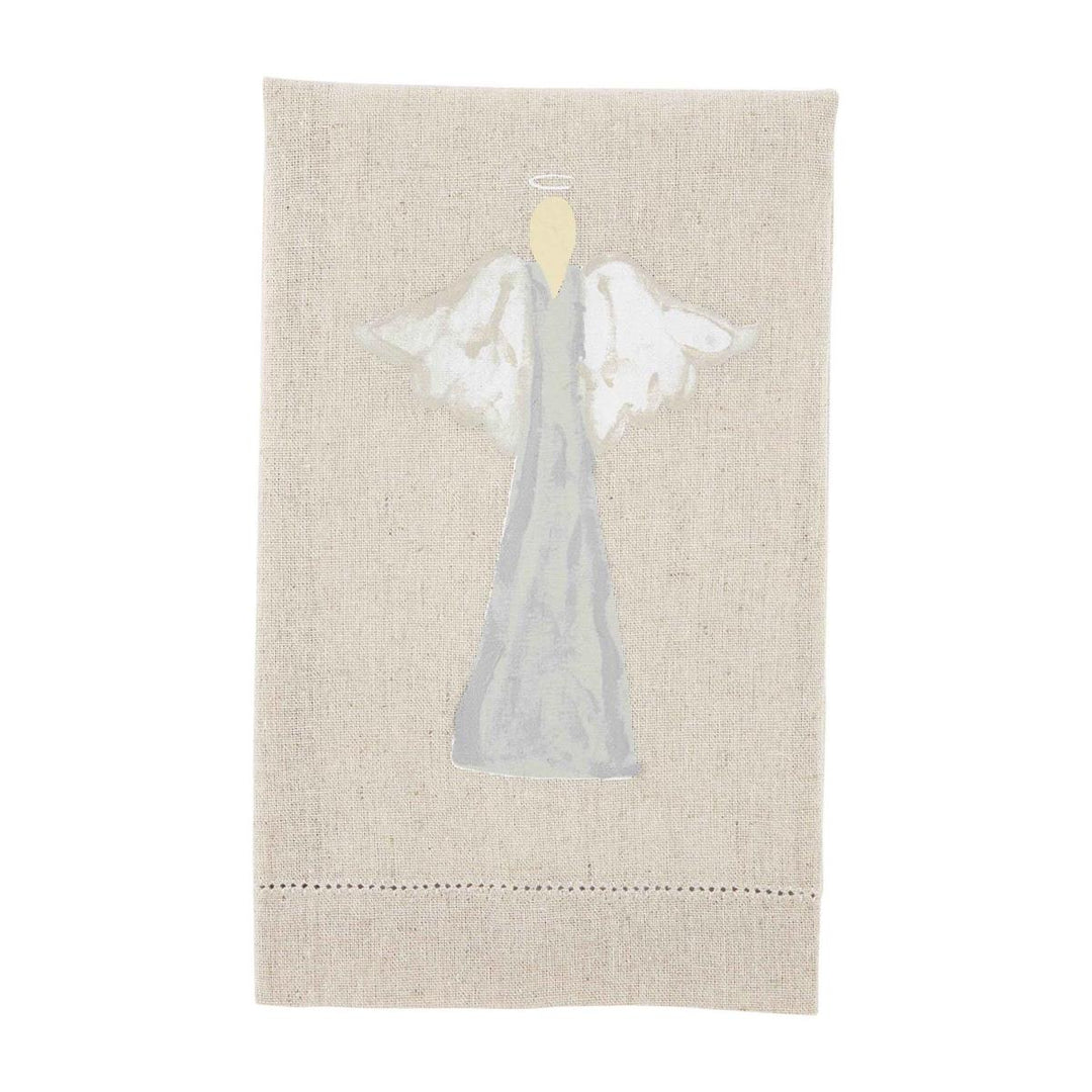 Angel White Hand-Painted Towel by Mud Pie