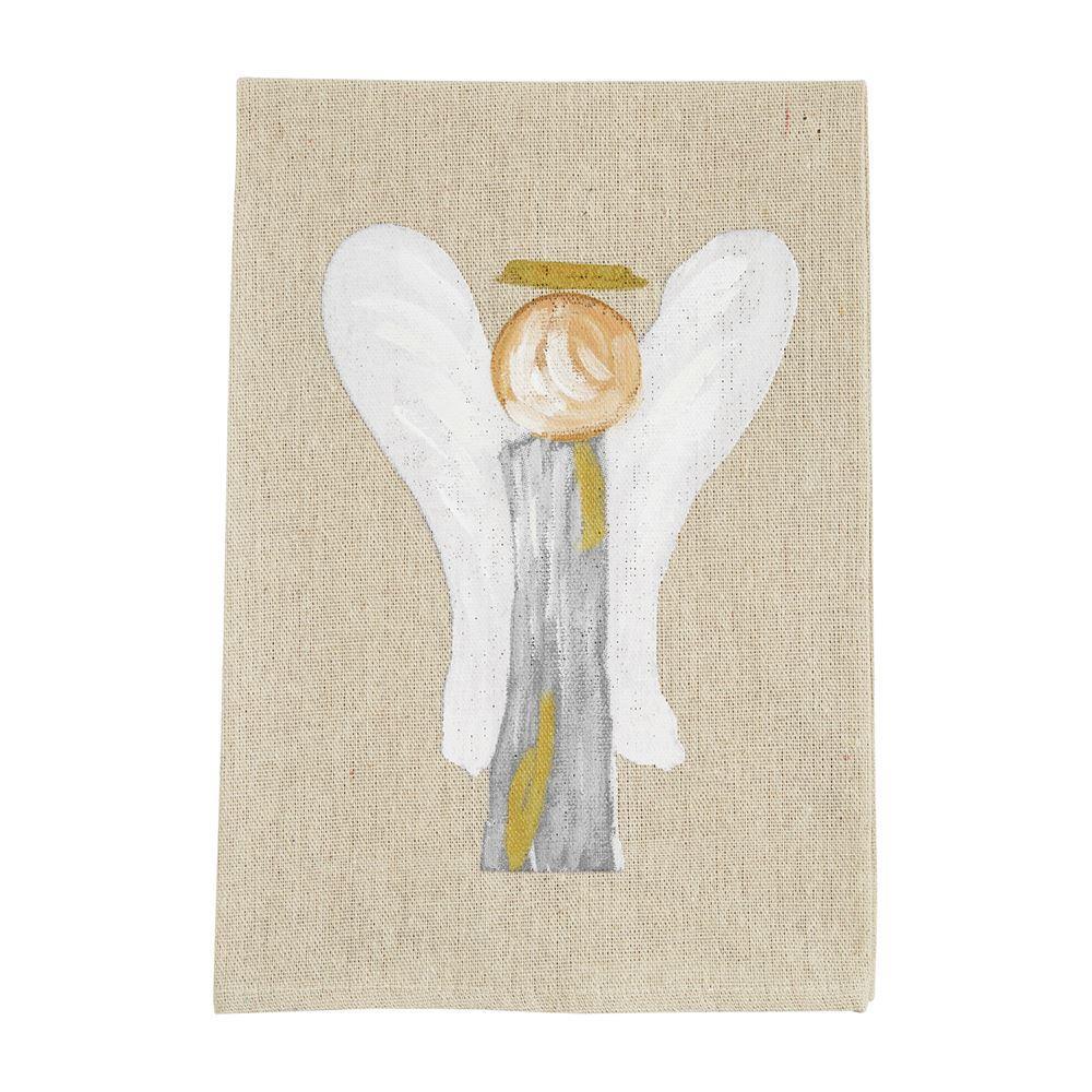 Angel Gold Christmas Painted Towel by Mud Pie
