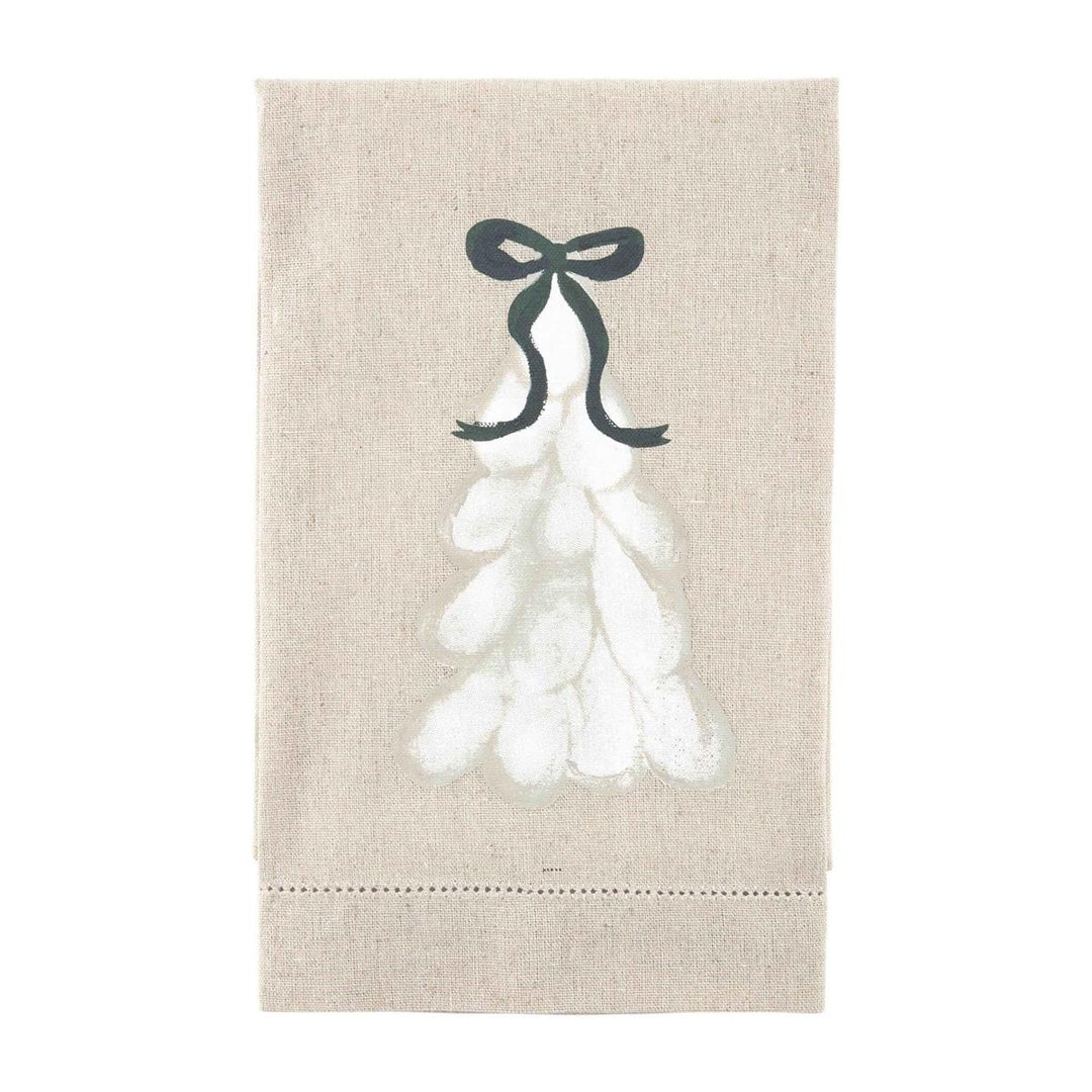 Tree White Hand-Painted Towel by Mud Pie