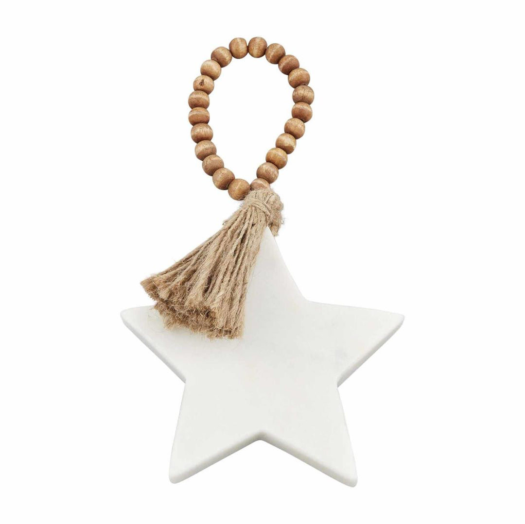 Star Marble & Wood Ornament by Mud Pie