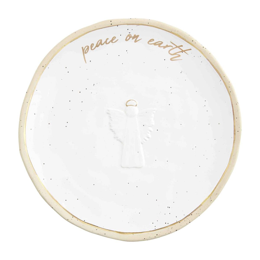 Hand-painted Peace on Earth Gold Angel Platter