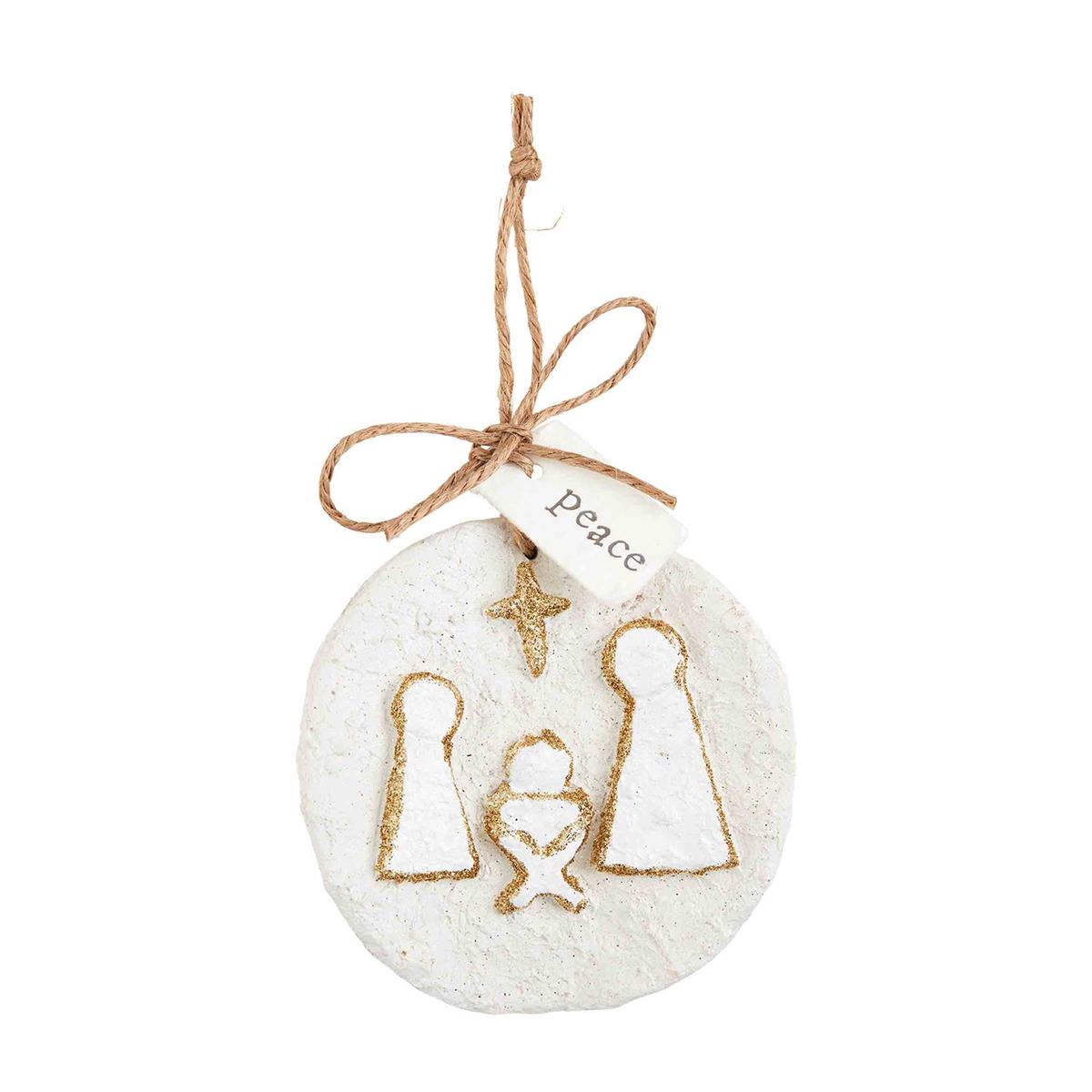 Papier-mâché Ornament with Nativity Design