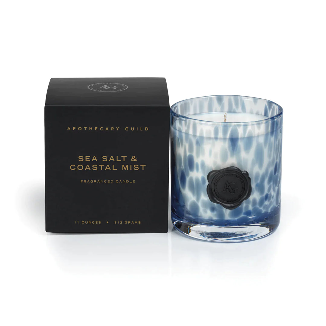 AG OPAL GLASS CANDLE JAR IN GIFT BOX-SEA SALT & COASTAL MIST