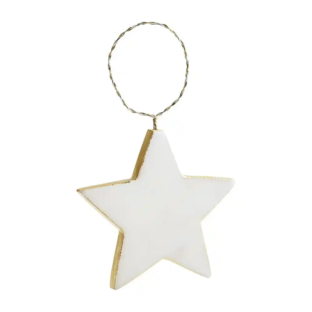STAR GOLD MARBLE ORNAMENT BY MUD PIE