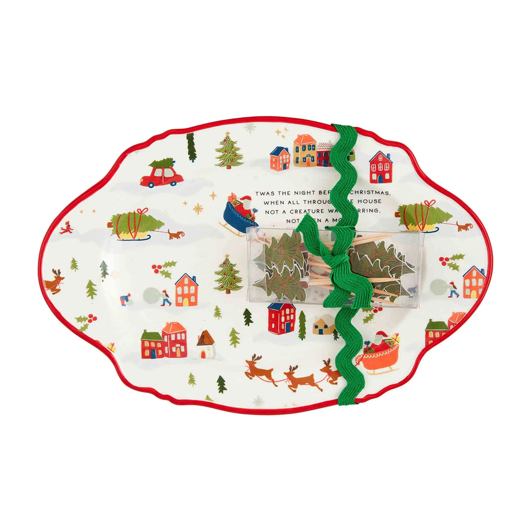 TWAS THE NIGHT BEFORE CHRISTMAS SENTIMENT PLATE by Mud Pie