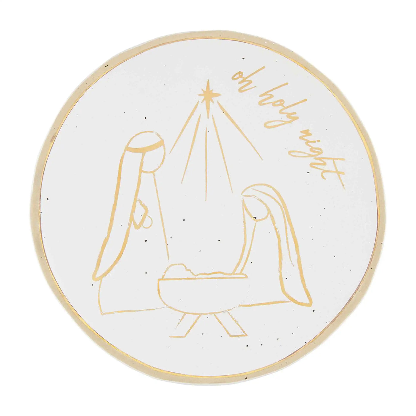Gold Nativity Platter by Mudpie
