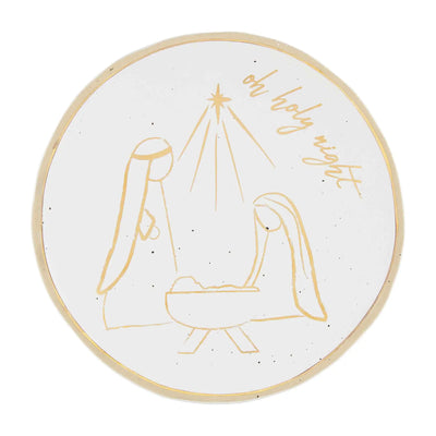 Gold Nativity Platter by Mudpie