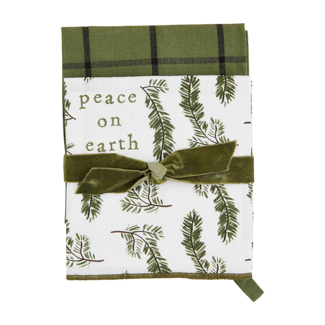 PEACE ON EARTH CHRISTMAS TOWEL SET BY MUDPIE