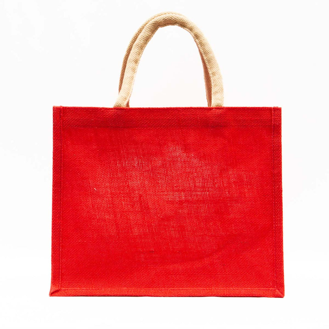Jute Gift Tote in Red