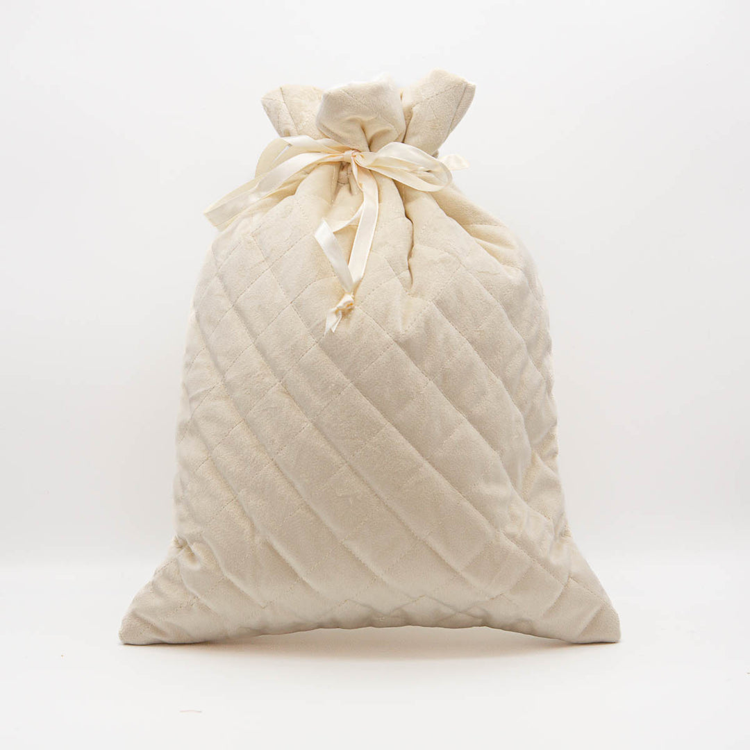 Quilted Gift Sack in Cream