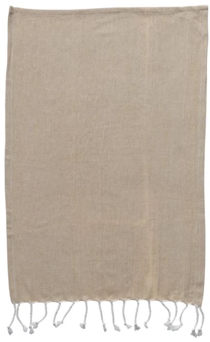 Woven Cotton Haman Tea Towel With Fringe, Set of 2