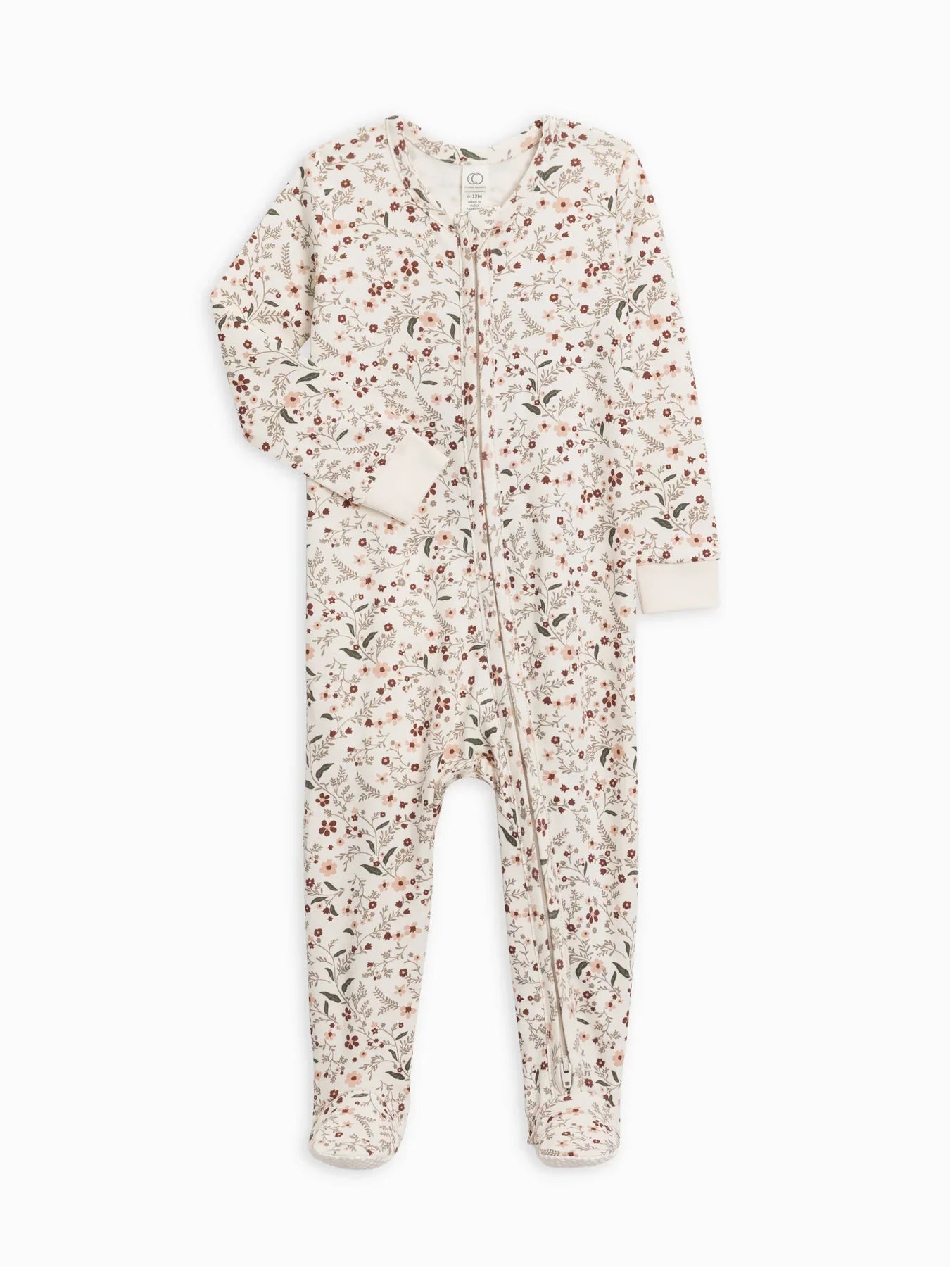 Organic Baby Peyton Footed Sleeper Hailey Floral / Fawn