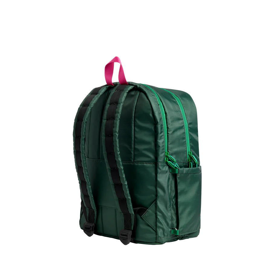 Olive Diagonal Zipper Kane Double Pocket Backpack