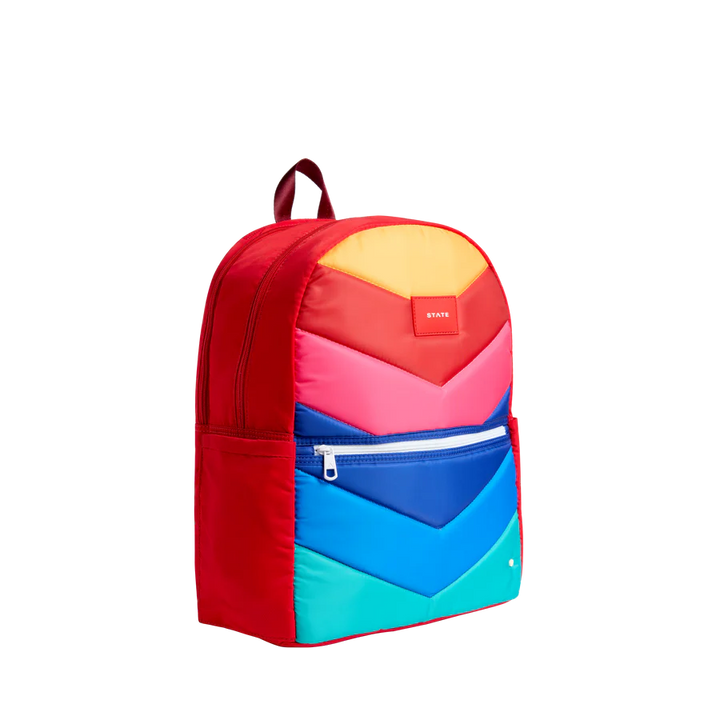 Rainbow Chevron Kane Double Pocket Large Backpack
