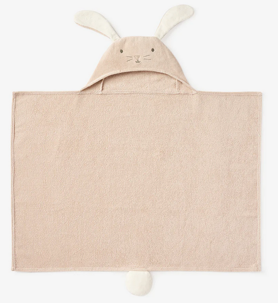 Taupe Bunny Hooded Baby Bath Wrap