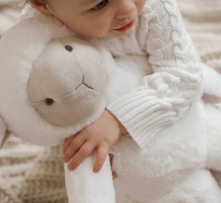 Lamb Bedtime Huggie Plush Toy with Blanket by Elegant Baby