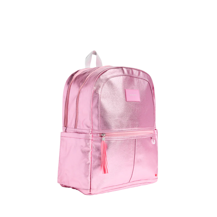 Pink/Silver Kane Double Pocket Backpack
