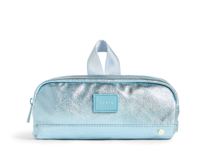 STATE Clinton Pencil Case Blue Metallic
