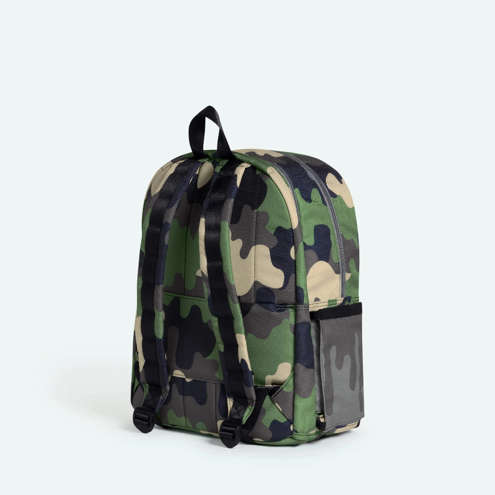 Camouflage-patterned backpack