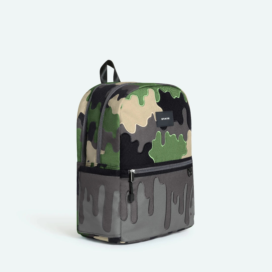 Camouflage-patterned backpack