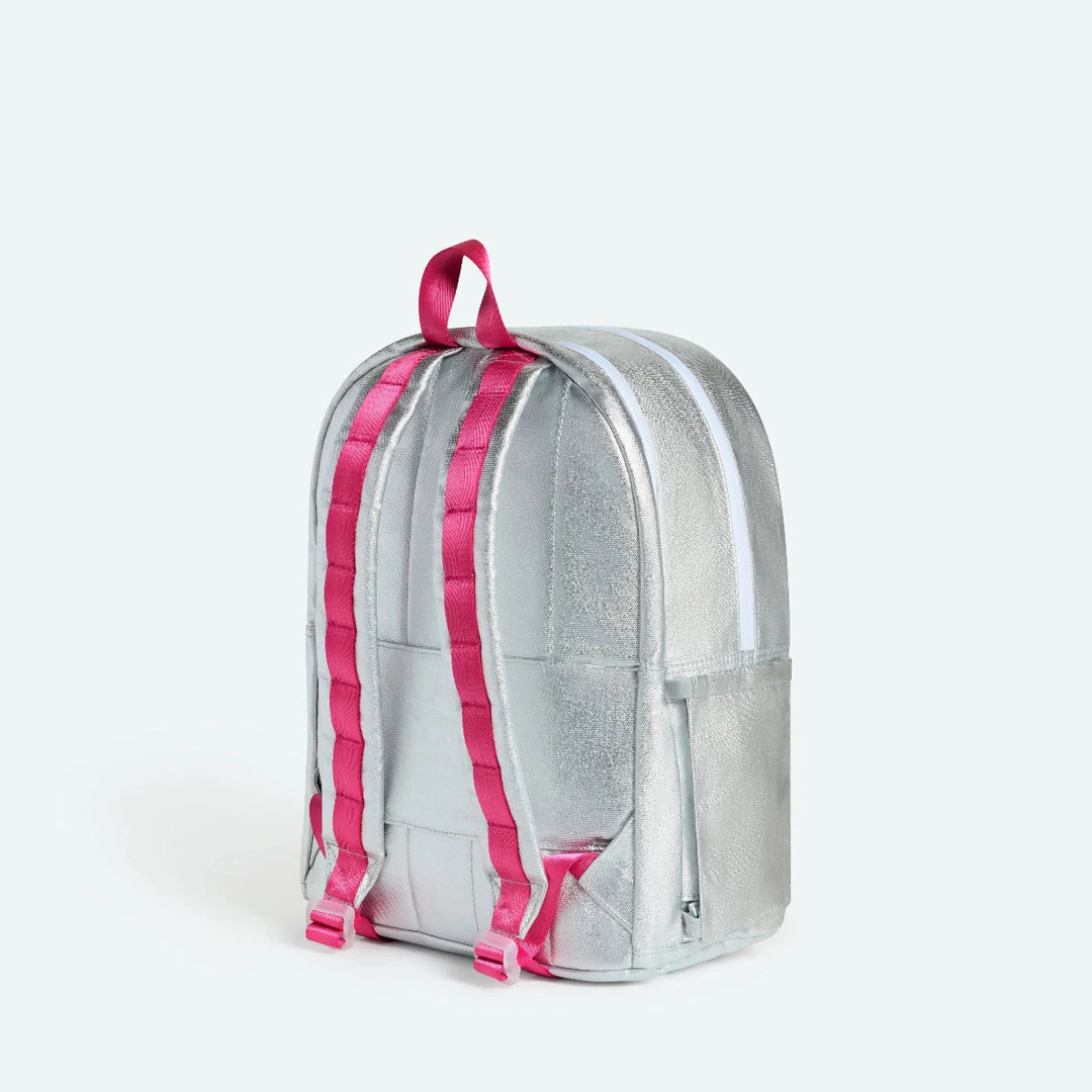Backpack with colorful heart patterns