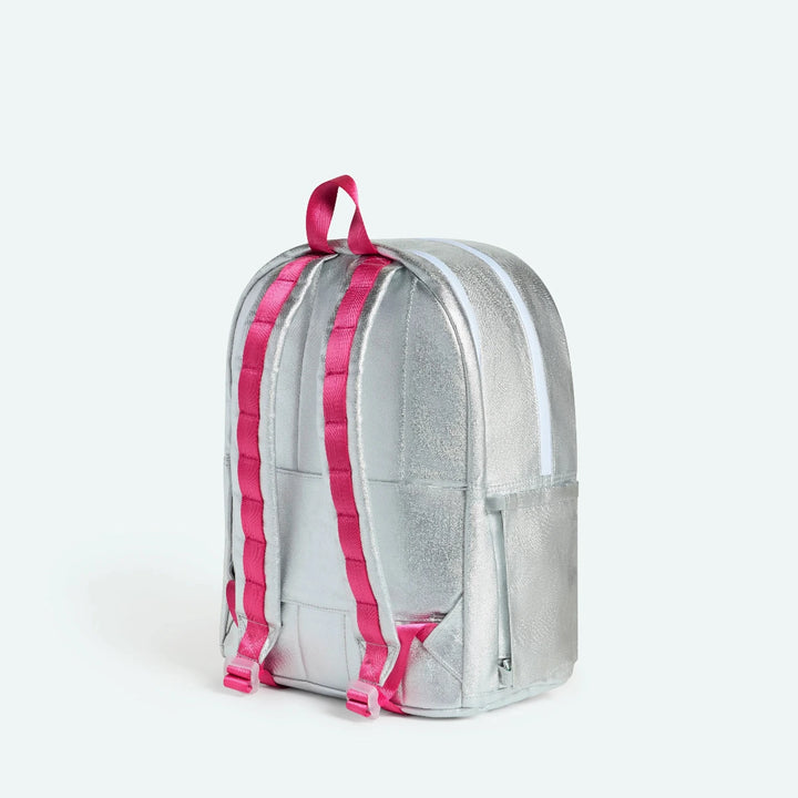 Backpack with colorful heart patterns