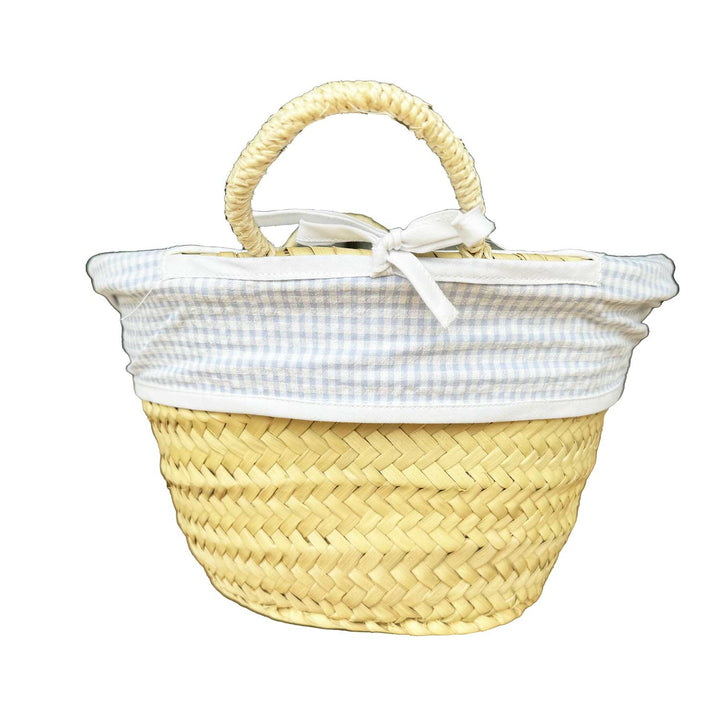 Straw bag with lining