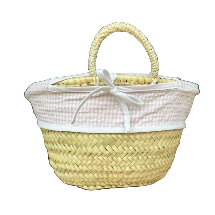 Straw bag with lining