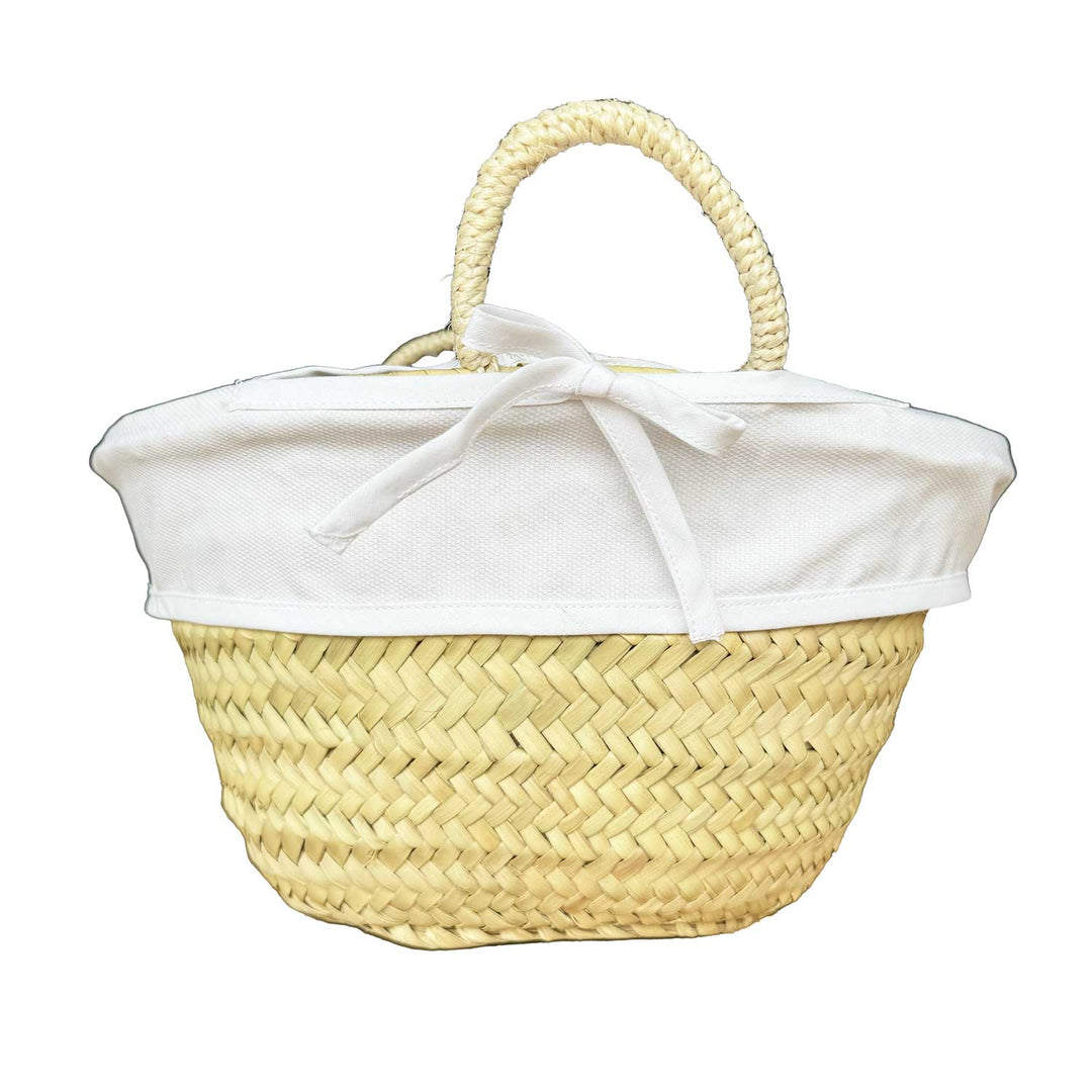Straw bag with lining