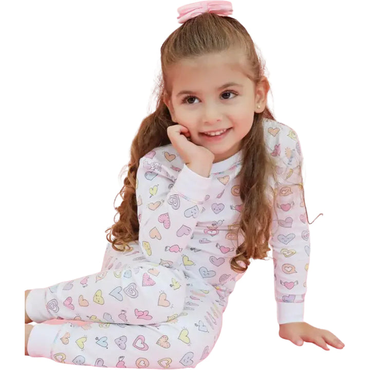 Rainbow Hearts 2-Piece Pajama Set