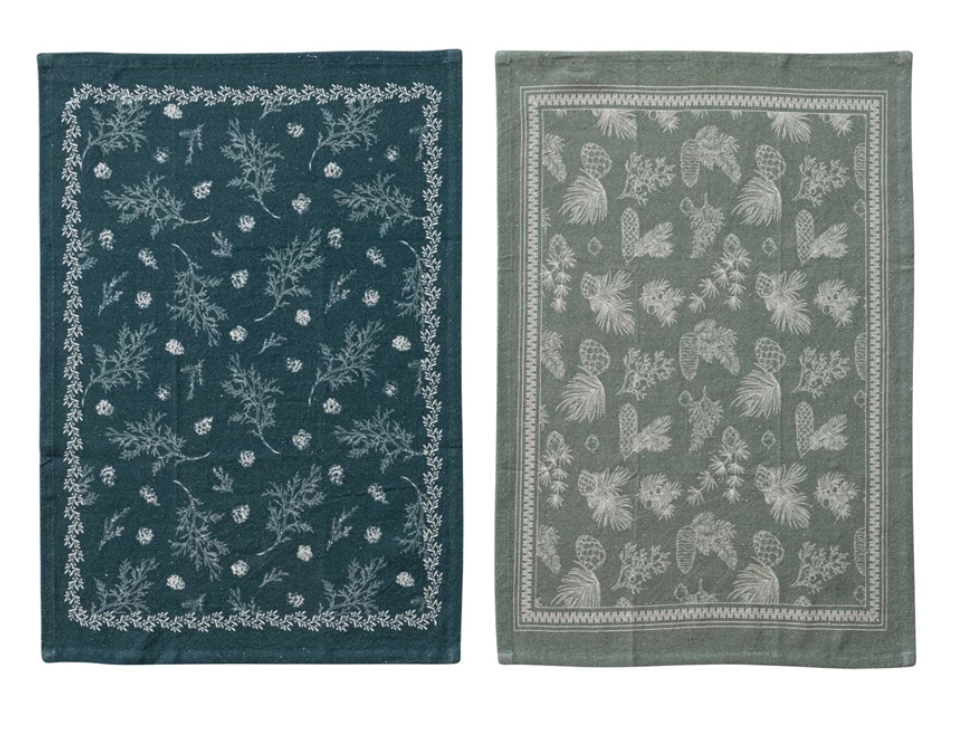 Cotton and Linen Printed Tea Towel