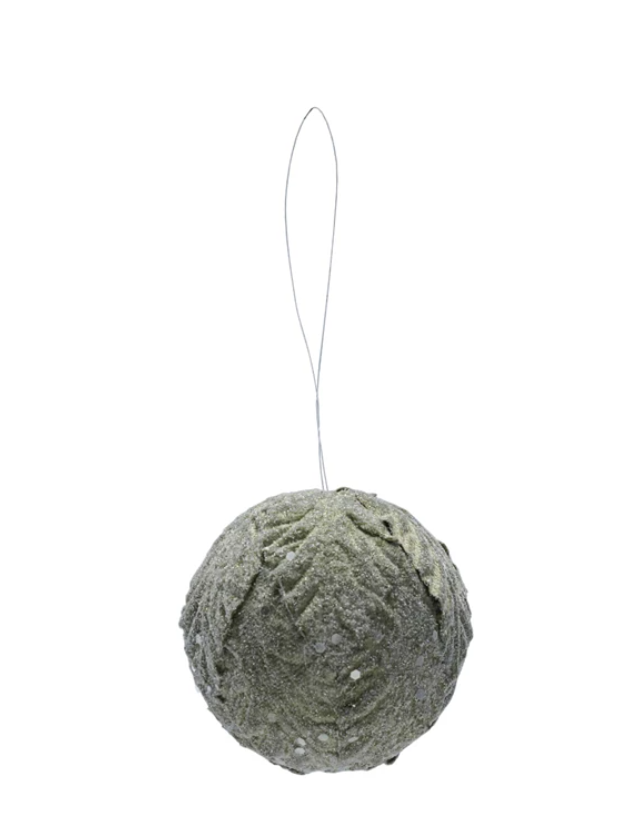 Leaf Glitter Foam Ornament Small