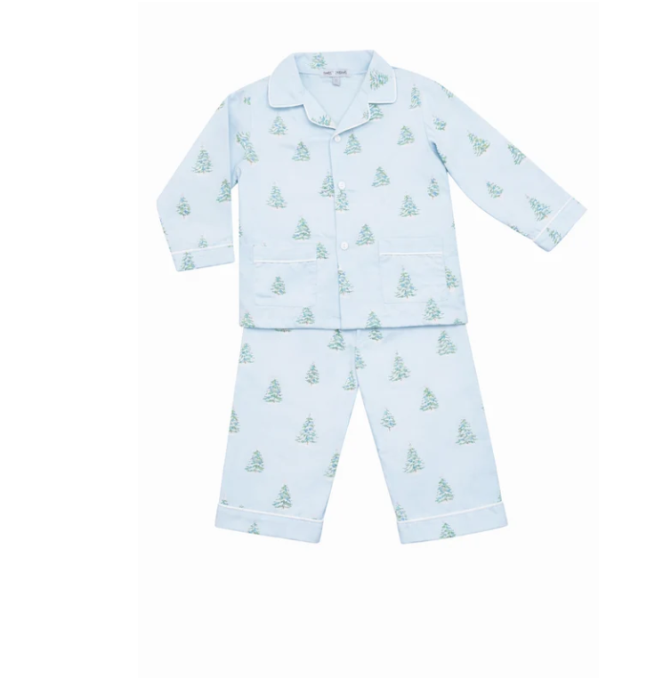 Christmas Tress Print Blue Two Piece (boys)