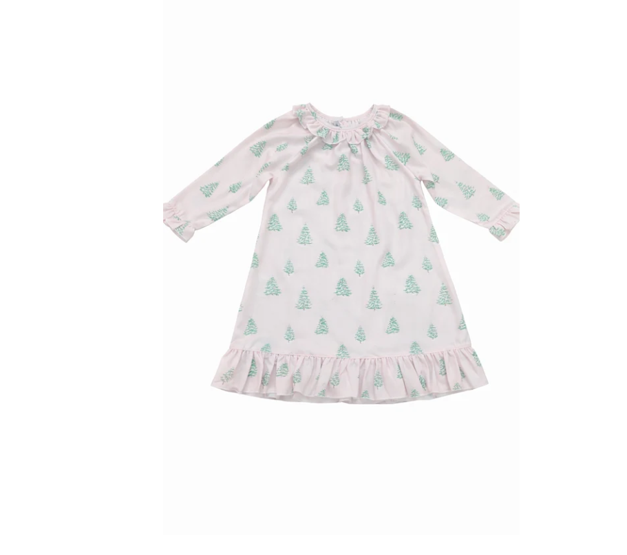Christmas Tree Print Pink Gown