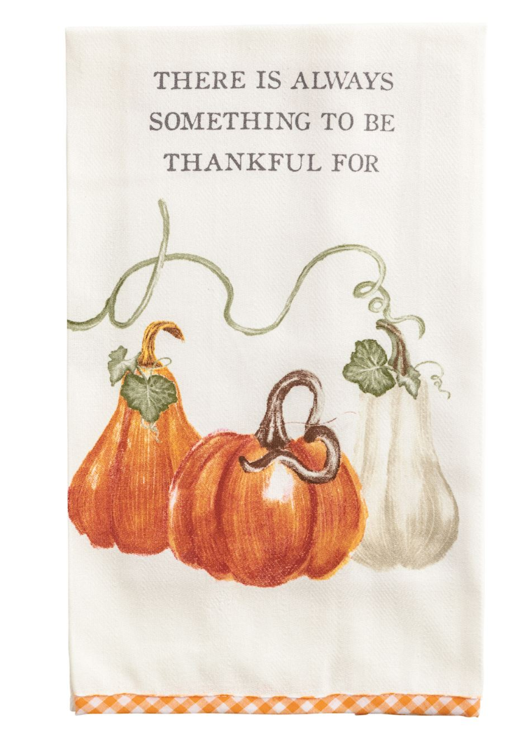 Thanksgiving Gingham Hem SET of 2 Towels