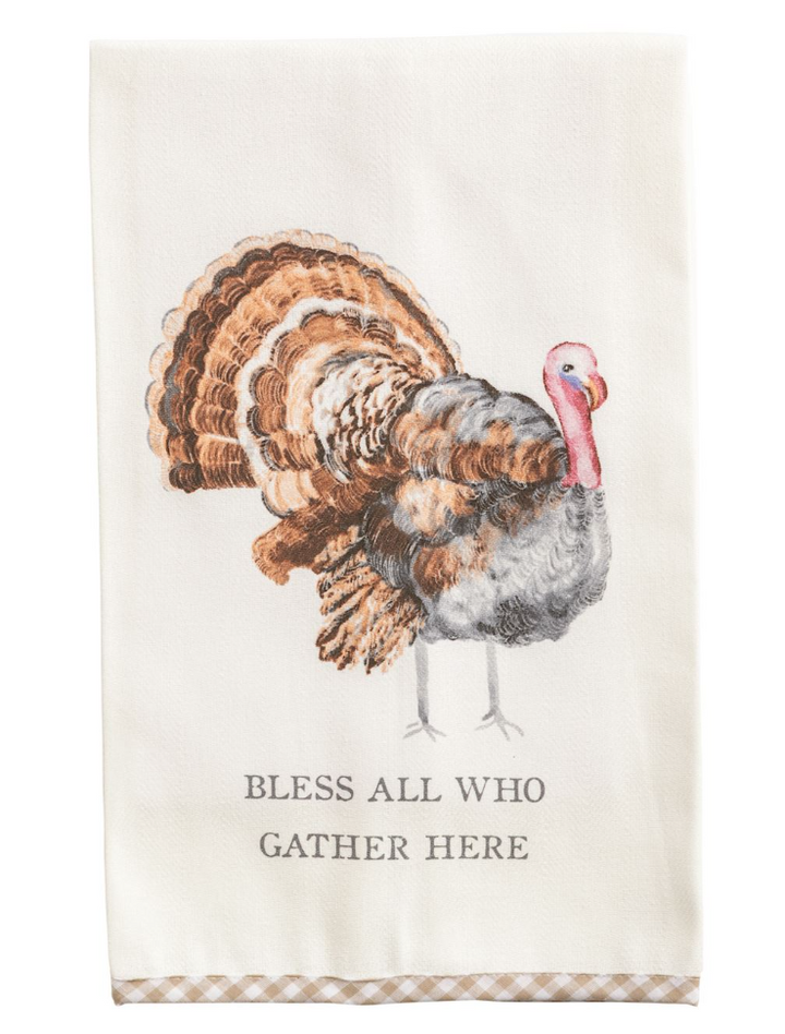 Thanksgiving Gingham Hem SET of 2 Towels