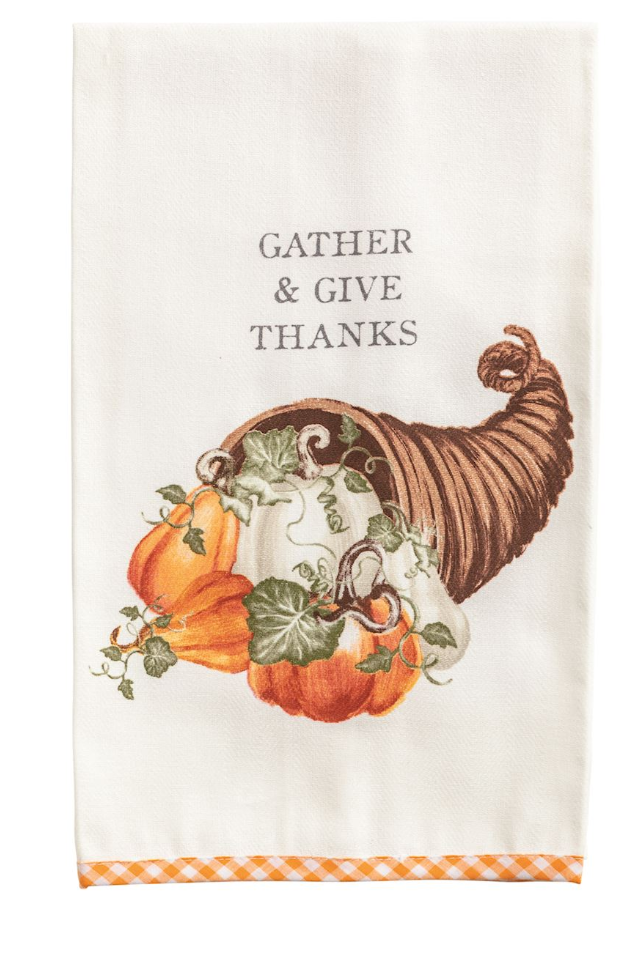 Thanksgiving Gingham Hem SET of 2 Towels