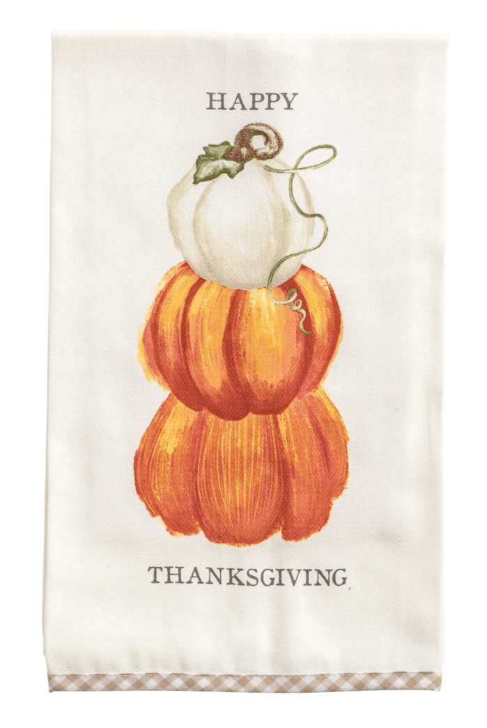 Thanksgiving Gingham Hem SET of 2 Towels