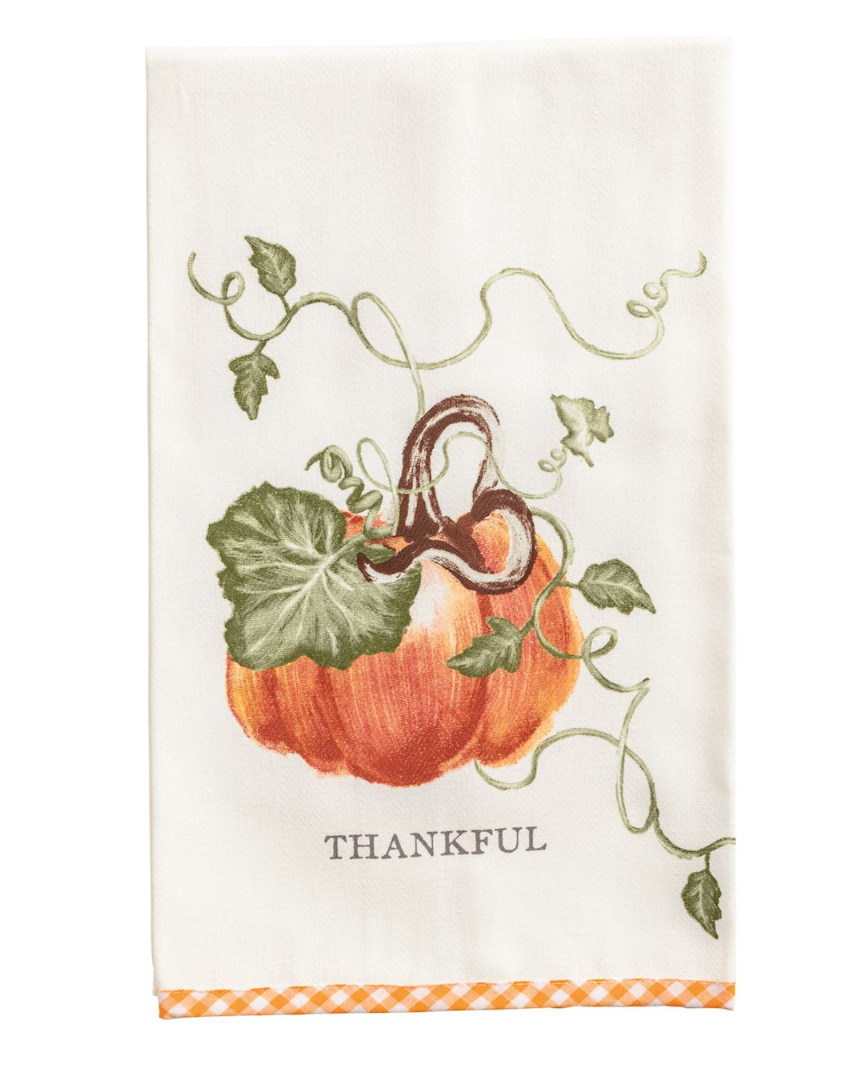 Thanksgiving Gingham Hem SET of 2 Towels