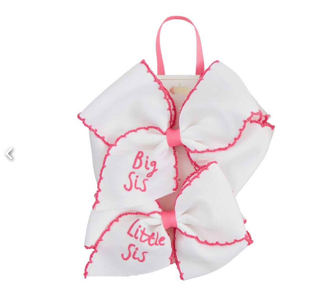 White with Pink Sisters Bows