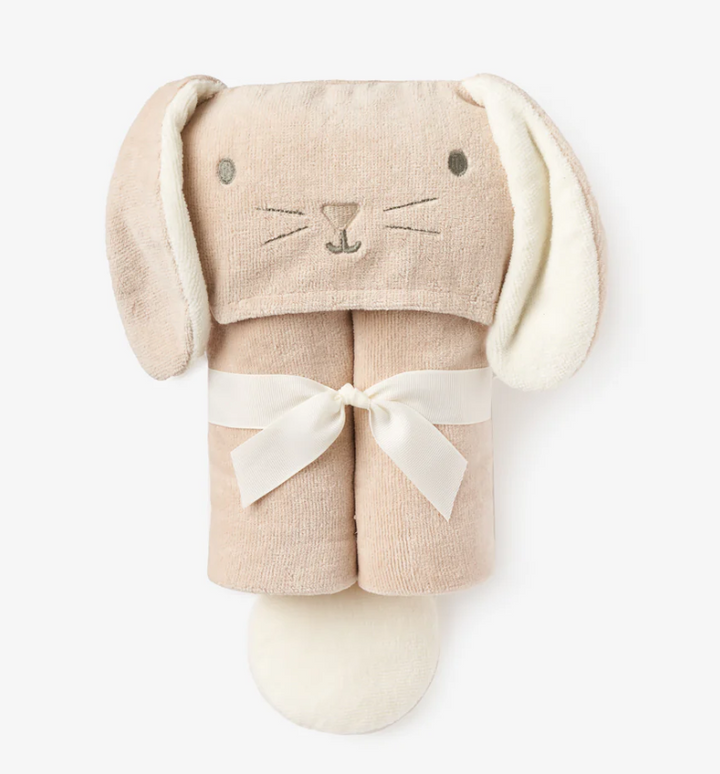 Taupe Bunny Hooded Baby Bath Wrap