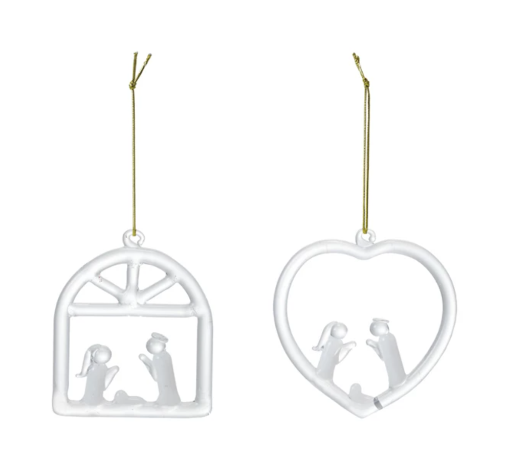 Glass Nativity Ornament