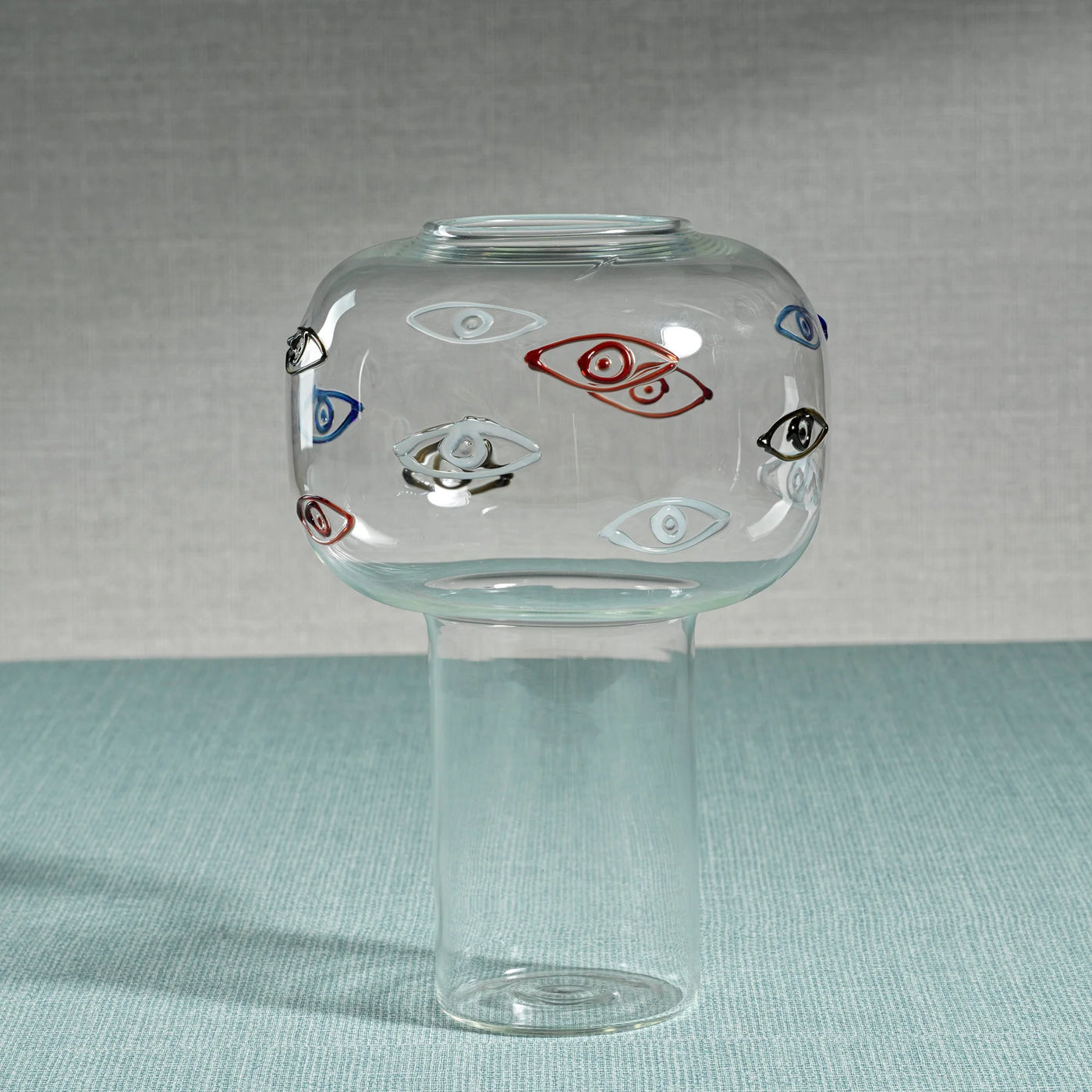 Tabuk Tall 9.5" Evil Eye Glass Vase