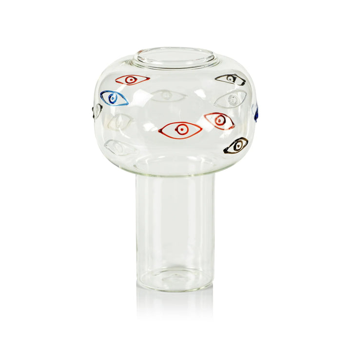 Tabuk Tall 9.5" Evil Eye Glass Vase