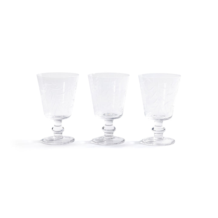 Etched All-Purpose Goblet (Set of 6)- 3 Assorted Designs
