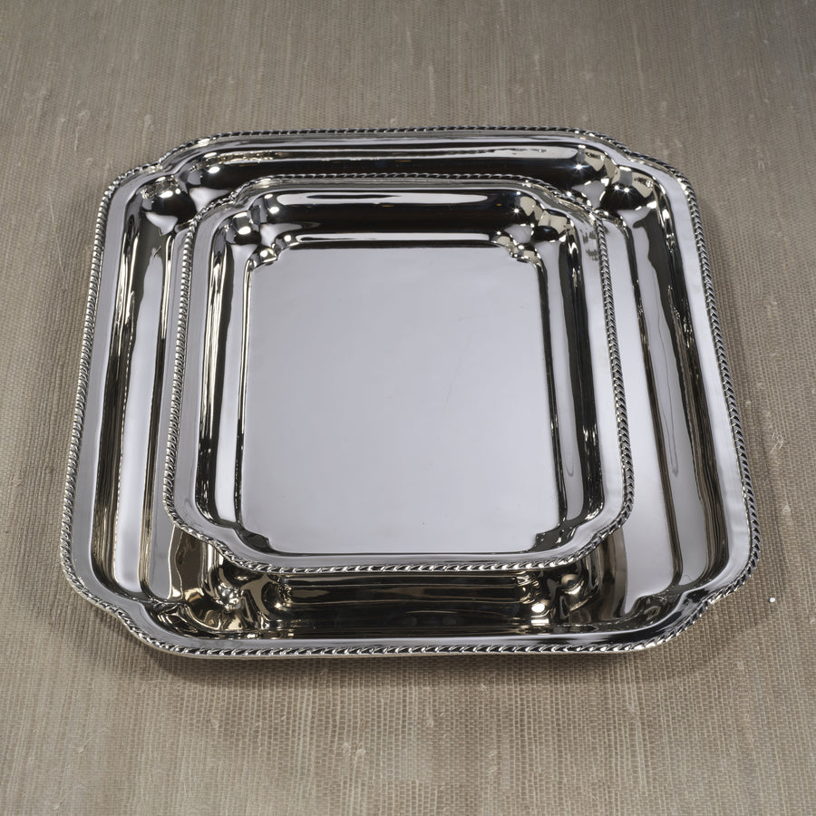 Andrea Brass Tray - Polished Nickel - Small