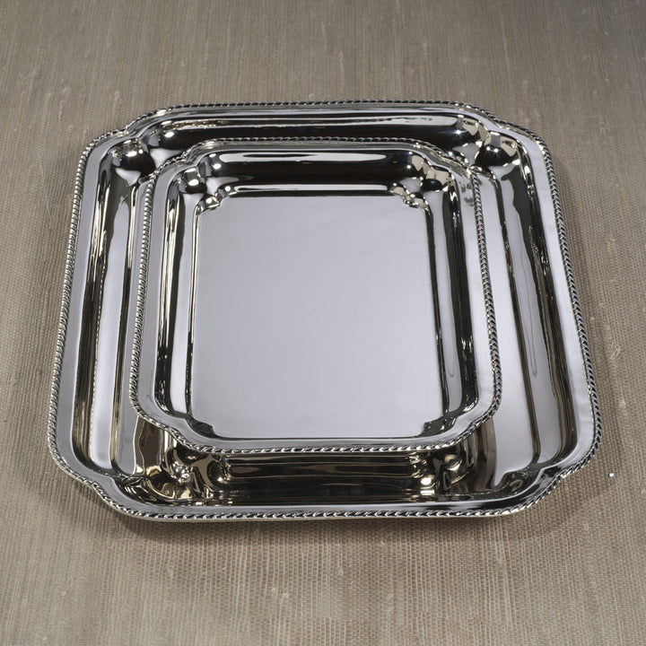 Andrea Brass Tray - Polished Nickel - Small