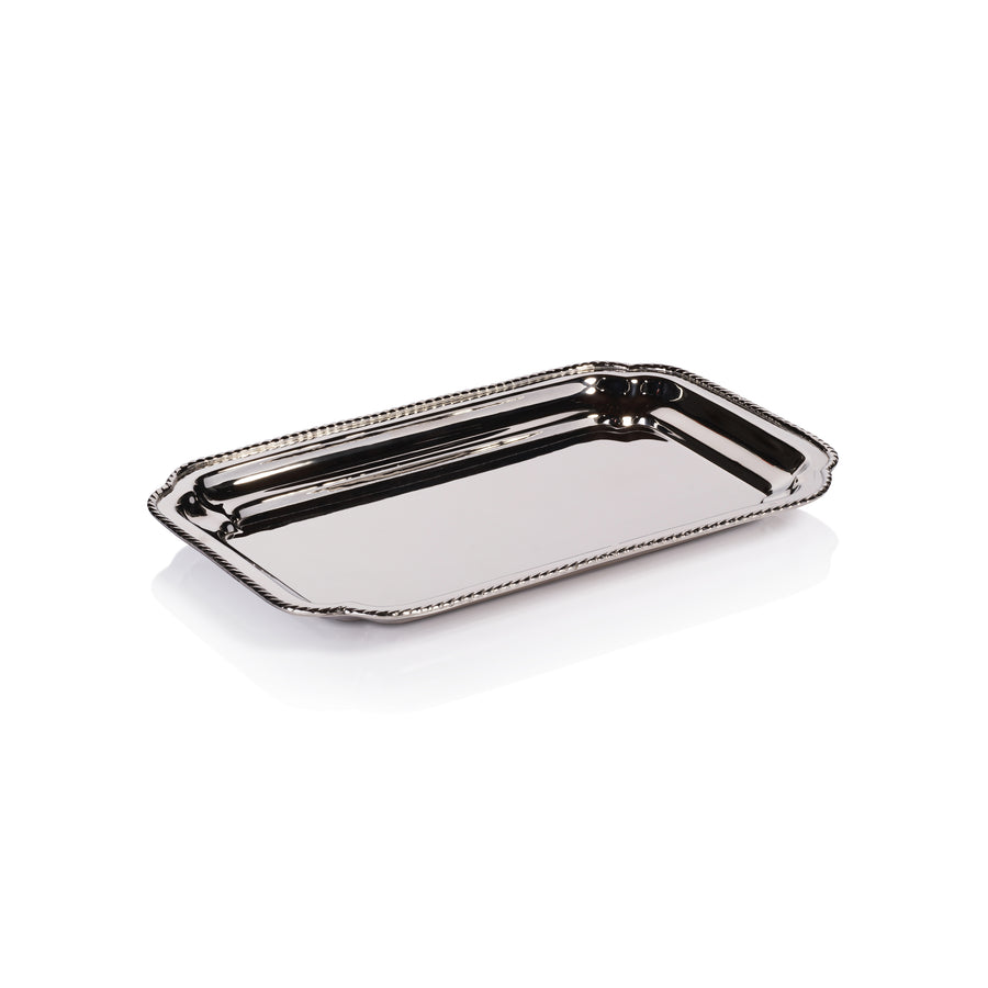 Andrea Brass Tray - Polished Nickel - Small