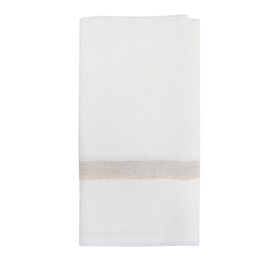 Laundered Linen White/Natural Towels 20x30 - Set of 2